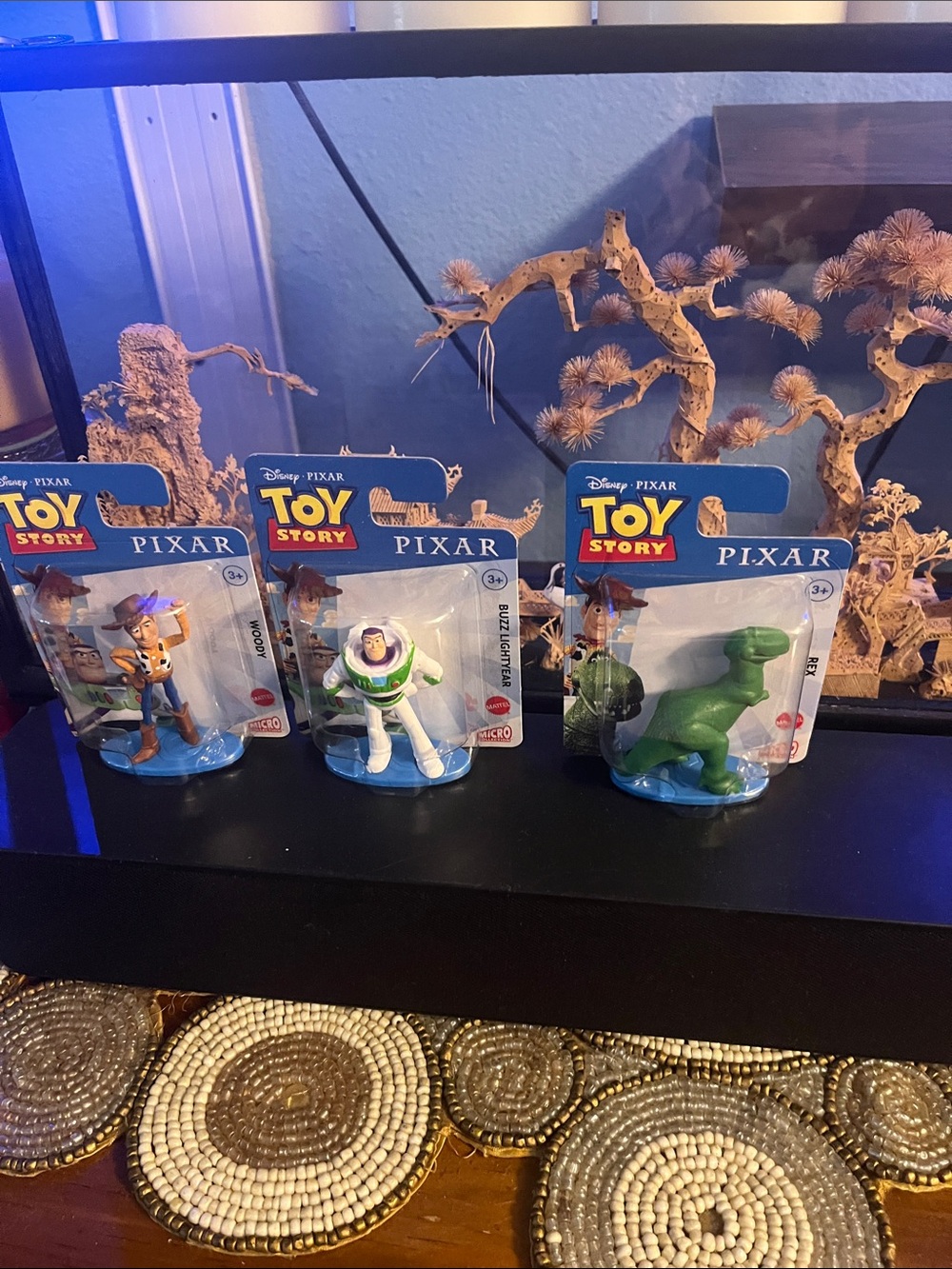 Toy Story Pixar Figure Set - Woody, Buzz Lightyear, Rex (Green, White, Brown)
